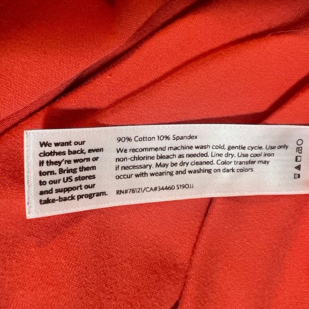 Eileen Fisher Scoopneck Knee Length Dress Sleeveless Jersey Knit Orange Large - Picture 6 of 6